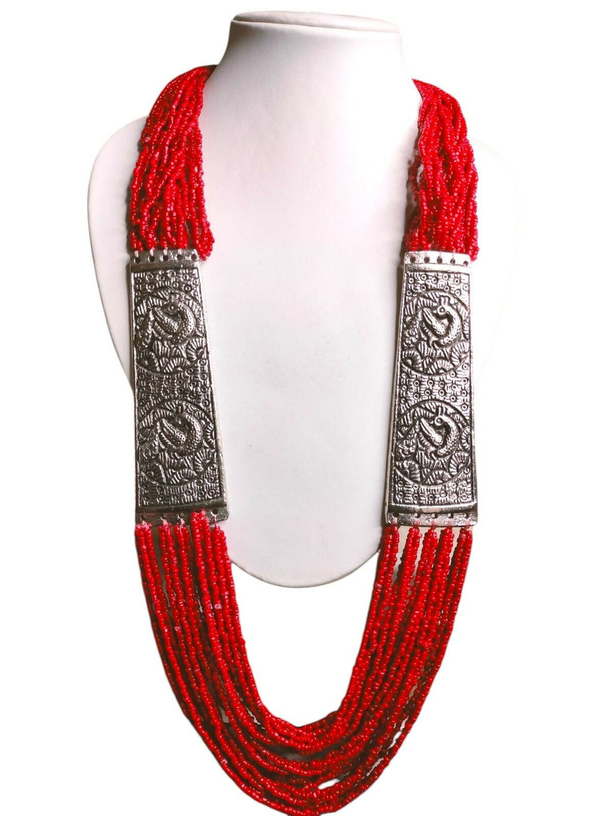 Inhanns Saree Shobha Statement Necklace - Red - Distacart