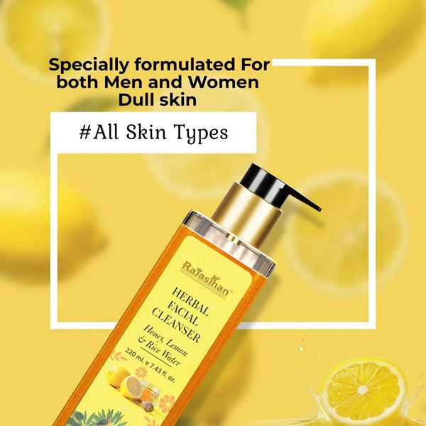 Rajasthan Herbals Herbal Facial Cleanser with Honey, Lemon & Rice Water