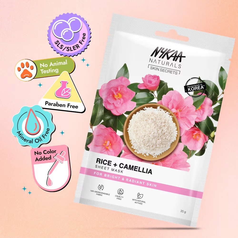 Nykaa Rice & Camellia Sheet Mask - Dista