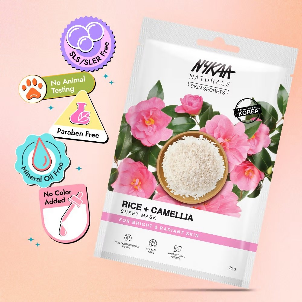Nykaa Rice & Camellia Sheet Mask - Dista