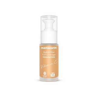 Mamaearth Hydra-Glow Full Coverage Foundation With Vitamin C & Turmeric - Sun Glow - Distacart
