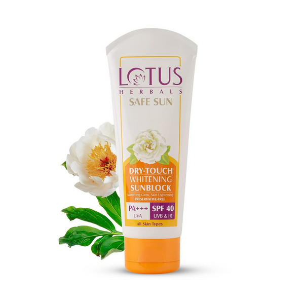 Lotus Herbals Safe Sun Dry Touch Whitening Sunscreen SPF 40 PA+++ - Distacart