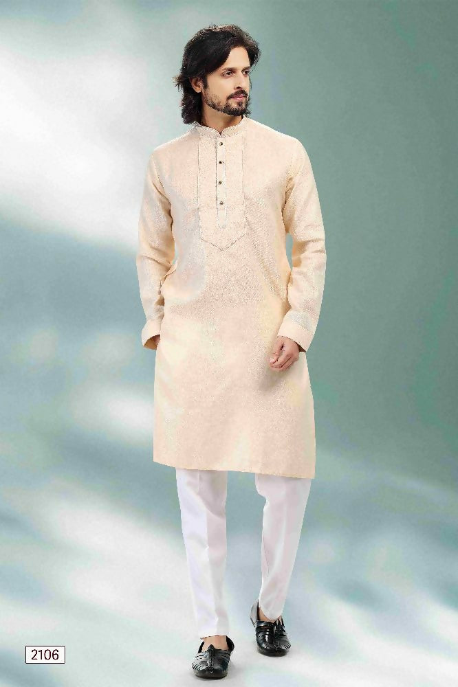 Raivat Ethnic Linen Cotton Pintux Work Kurta Pajama In Beige Colour - Dista