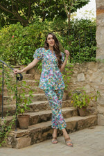 Thumbnail for Preksha Creation Indian Designer Cotton Blend Women And Girl Co-Ord Set - Blue - Distacart