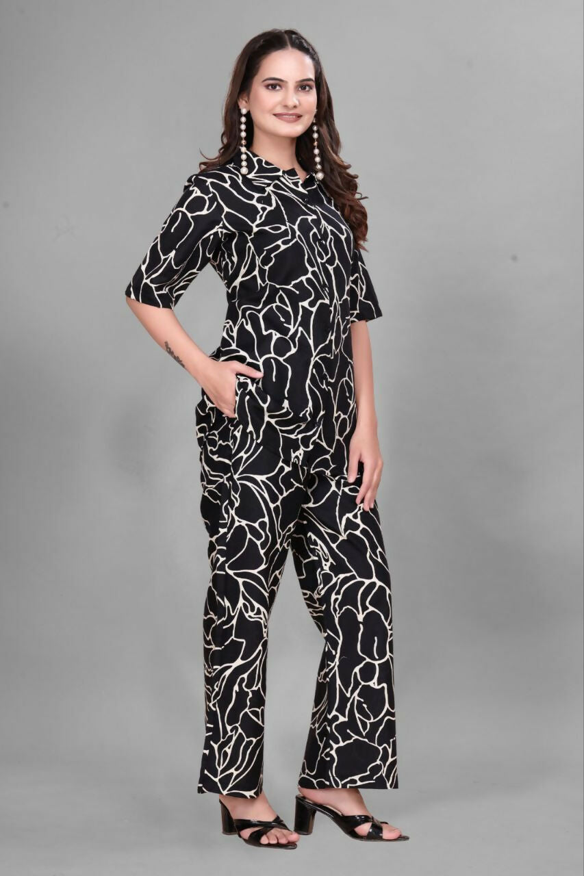 Preksha Creation Cotton Floral Print Kurta Set Co-Ord Set