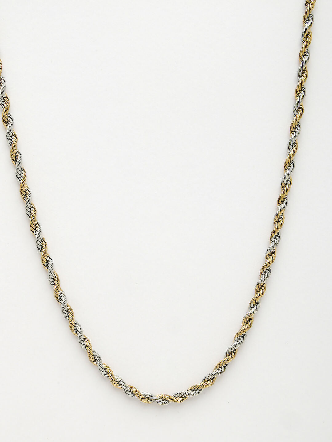 NVR Men's Rhodium-Plated Stainless Steel Chain - Distacart