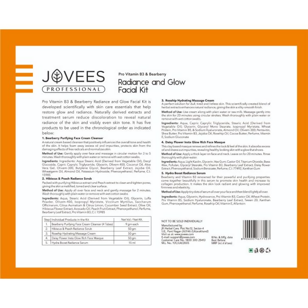 Jovees Professional Radiance and Glow Facial Kit - Distacart