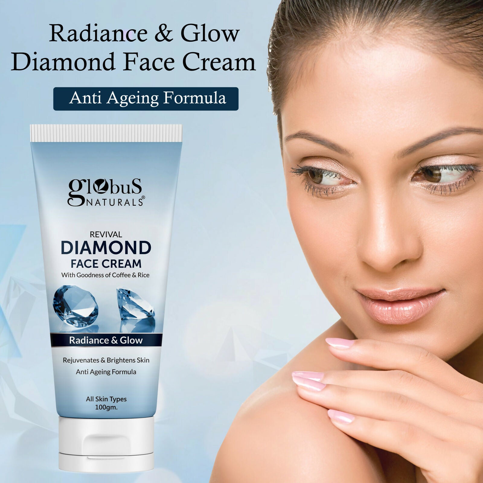Globus Naturals Revival Diamond Face Cream, Suitable For All Skin Types