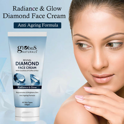 Globus Naturals Revival Diamond Face Cream, Suitable For All Skin Types - Distacart