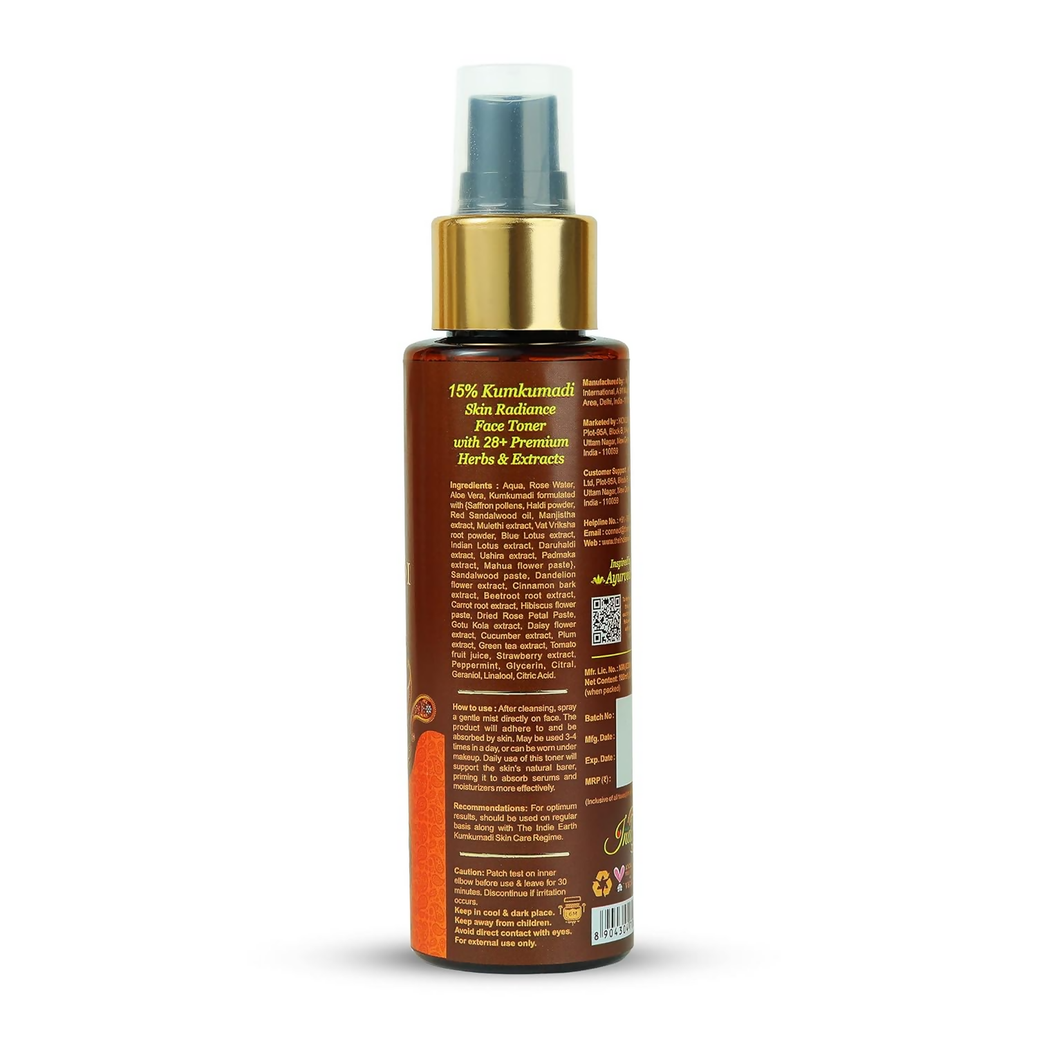 The Indie Earth Kumkumadi Skin Radiance Face Toner - Distacart