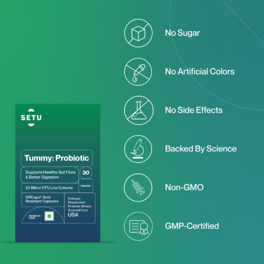 Setu Tummy Probiotics Naturally Fermented Capsules - Distacart