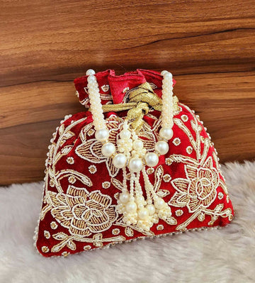 Joban Fashion Potli Bags - Red - Dista