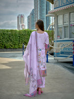 Thumbnail for Joban Fashion Purple Position Digital Print With Position Foil Kurta Set