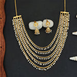Thumbnail for JS Fashion Antique Jewellery Designer High Gold Polish Fancy Necklace Set - Dista