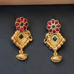 Thumbnail for JS Fashion Antique High Gold with Green Accent Party Wear Necklace Set - Dista