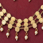 Thumbnail for JS Fashion Temple High Gold Polish Fancy 3 Layer Necklace Set - Dista