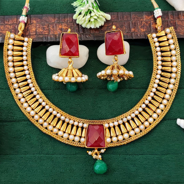 JS Fashion Center Chakor Shape Traditional Necklace - Dista