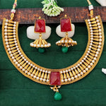 Thumbnail for JS Fashion Center Chakor Shape Traditional Necklace - Dista