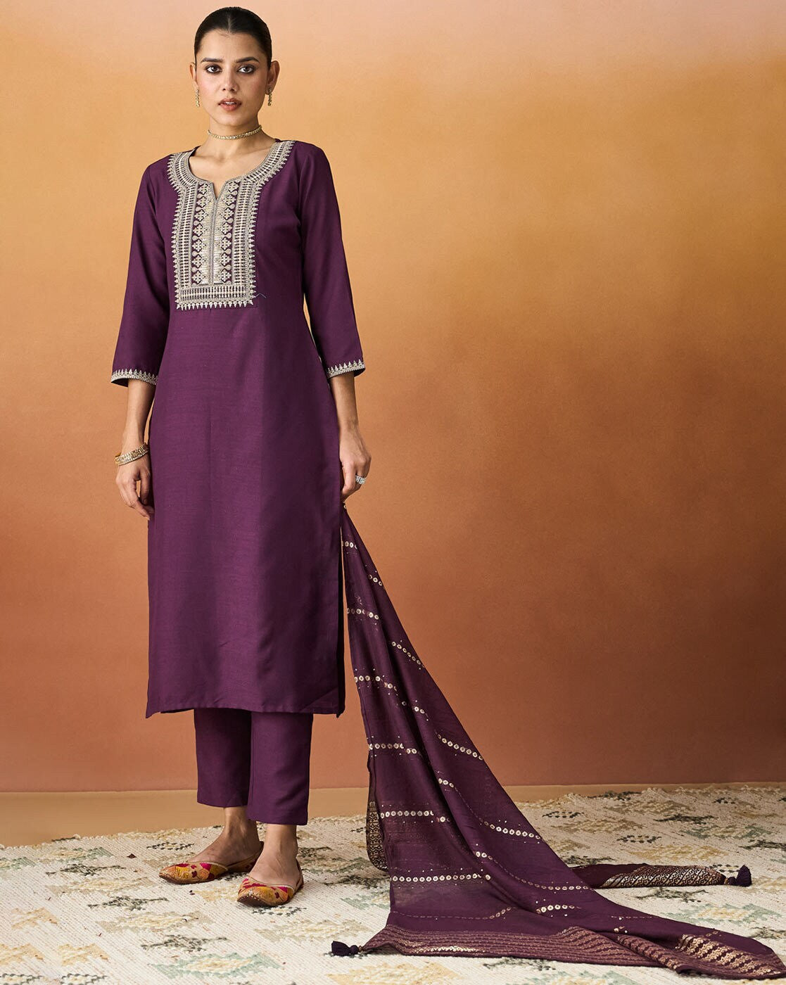 Dwija Fashion A-Line Kurti Parampara Silk Embroidered Green Color Kurti With Pant And Dupatta - Dista