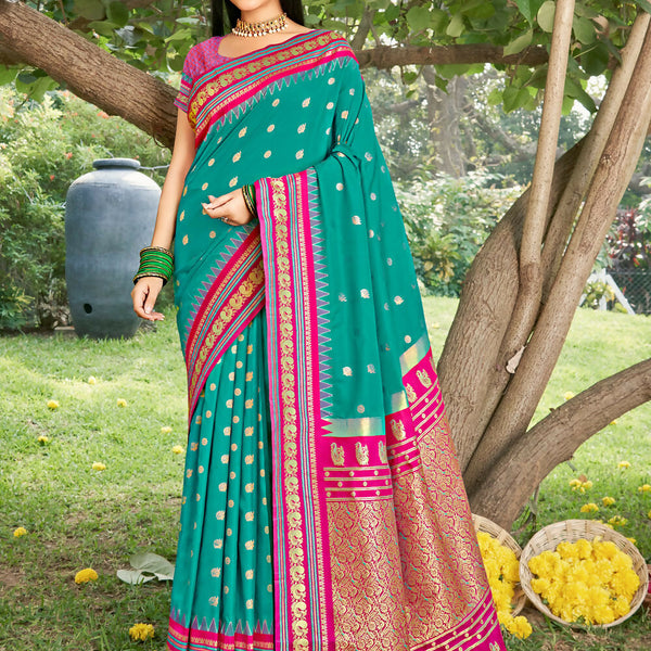 Shree Shyam Fashion Sea Green Soft Silk Saree - Distacart