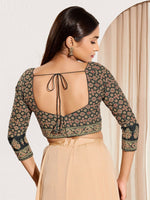 Thumbnail for Joban Fashion Black Cotton Padded Blouse With Sweetheart Neck Elbow Sleeves - Distacart