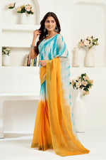 Thumbnail for Vastranavya Multi Digital Printed Linen Ready To Wear Designer Saree with Unstitched Blouse - Distacart