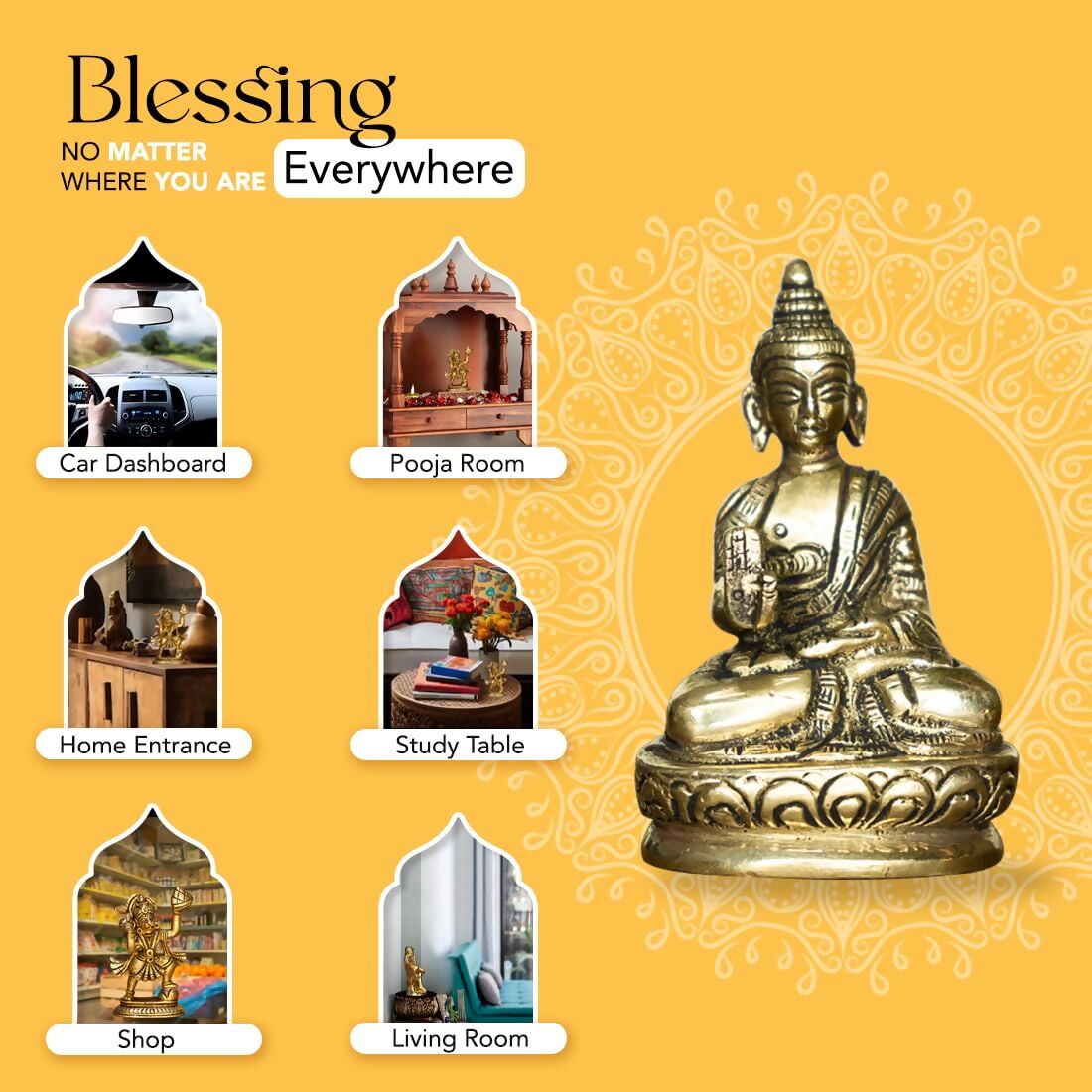 Ekhasa Pure Brass Gautam Buddha Statue - Distacart