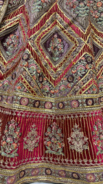 Thumbnail for Jyoti Fashion Women's Purple Velvet Golden Gotta, Multi Thread Embroidered with Diamond Work Wedding Lehenga Choli - Distacart