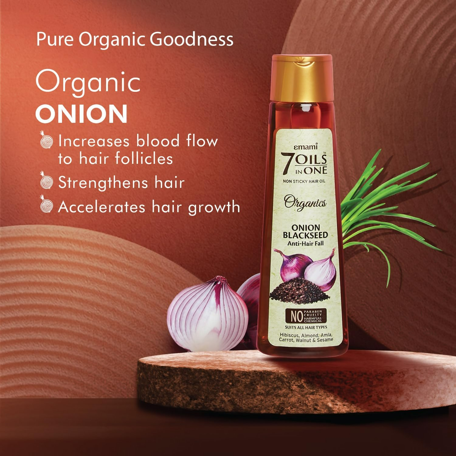 Emami 7 Oils In One Organics Onion Blackseed Hair Oil