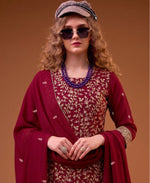 Thumbnail for KC Rani Pink Straight Suit For Women Georgette Fabric - Dista