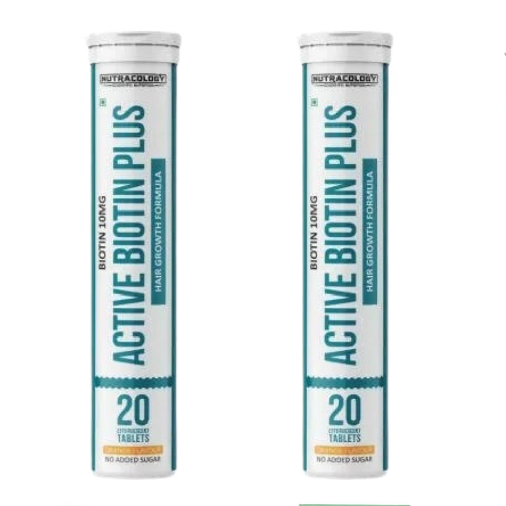Nutracology Active Biotin Plus Biotin 10000 mcg Effervescent Tablet For Hair Growth, Skin Glow - Distacart