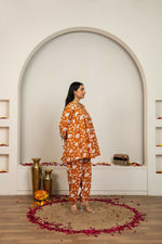 Thumbnail for Joban Fashion Peach Hand Block Print Cotton Kurta Set - Distacart