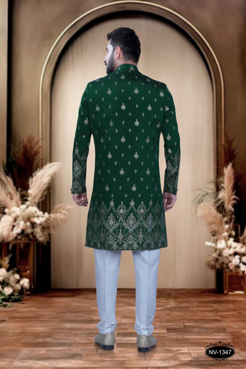 Joban Fashion Men's Green Silk Kurta with Pyjama - Distacart