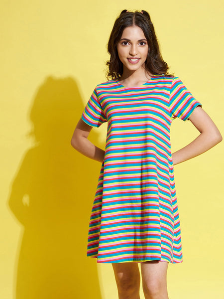 Lyush Girls Rainbow Stripe Tent Dress - Distacart