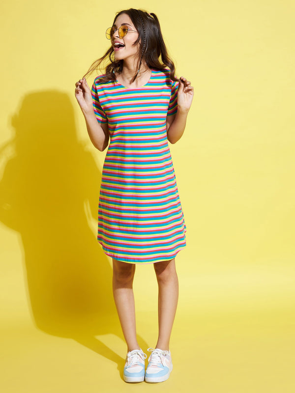 Lyush Girls Rainbow Stripe Tent Dress - Distacart