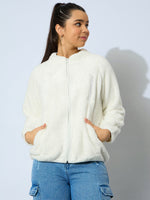 Thumbnail for Lyush Girl White Double Fur Front Zipper Regular Jacket - Distacart