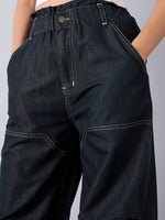 Thumbnail for Lyush Girls Black Wash Tencel Pull Hem Cargo Jeans - Distacart