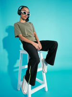 Thumbnail for Lyush Girls Black Out Seam Neon Zipper Cargo Parachute Pants - Distacart