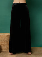 Thumbnail for Lyush Girl Black Velvet Kali Palazzos - Distacart