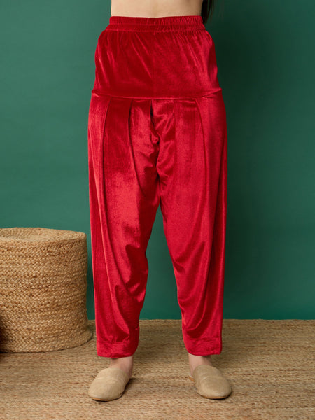 Lyush Girl Red Velvet Salwar Pants - Distacart