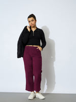 Thumbnail for Lyush Girl Maroon Corduroy Paper Bag Waist Pants - Distacart