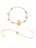 Thumbnail for NVR Set of 2 Multicolor Gold Toned Radha Krishna Beaded Bhaiya Bhabhi Rakhi Combo