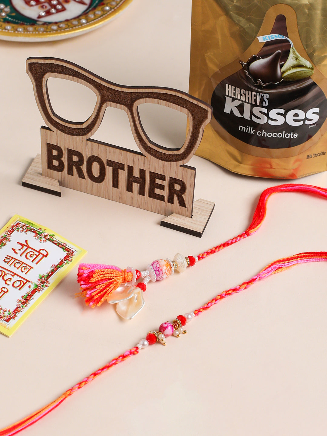 NVR Set of 2 Multicolor Artificial Stones & Beads Bhaiya Bhabhi Rakhi Combo - Distacart