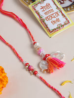 Thumbnail for NVR Set of 2 Multicolor Artificial Stones & Beads Bhaiya Bhabhi Rakhi with Roli Chawal Chandan & Mishri