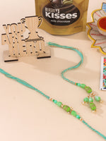 Thumbnail for NVR Set of 2 Green Artificial Beads Bhaiya Bhabhi Rakhi, Combo for Rakshabandhan