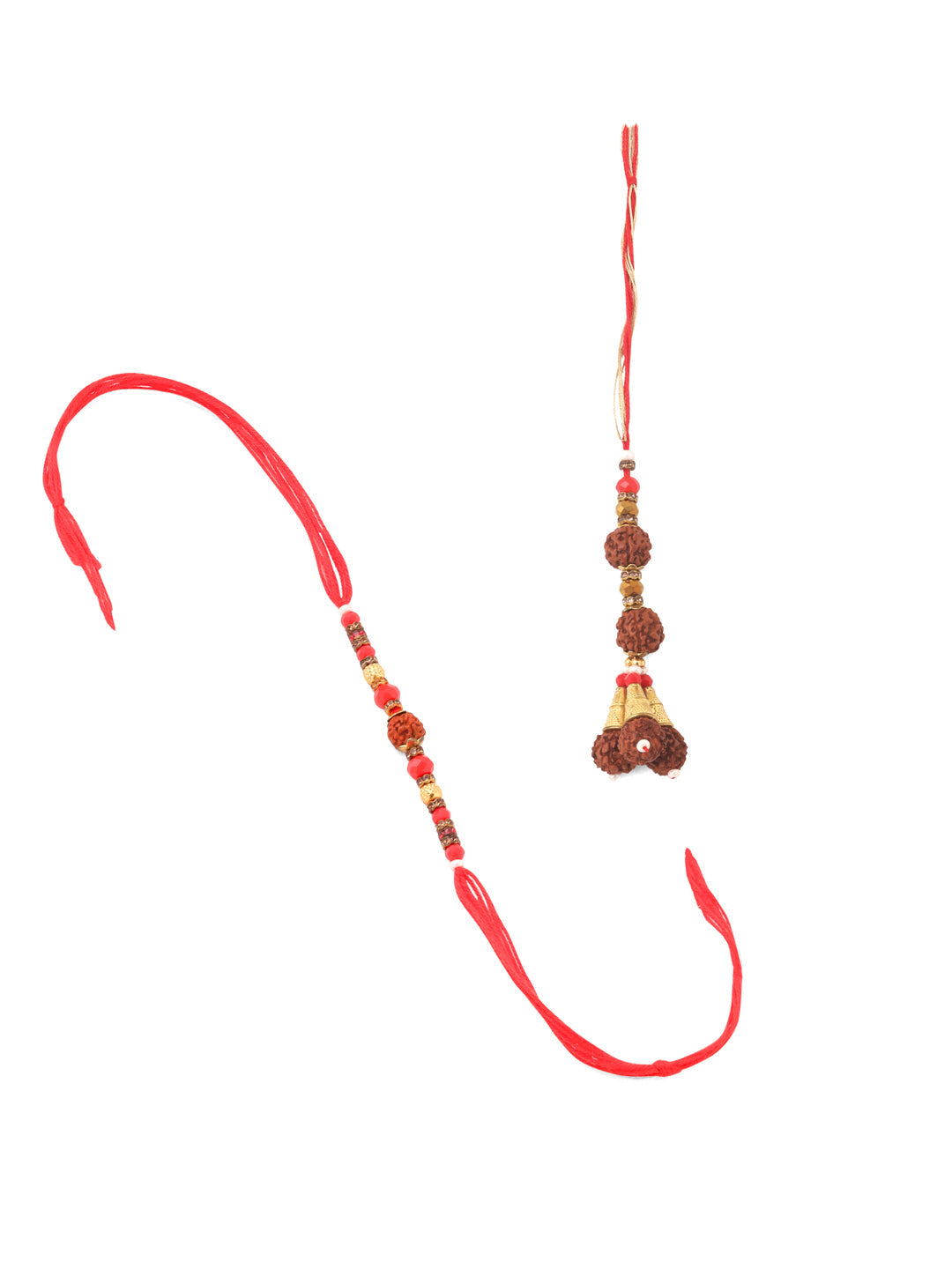 NVR Set of 2 Multicolor Rudraksh & Beads Bhaiya Bhabhi Rakhi Combo - Distacart