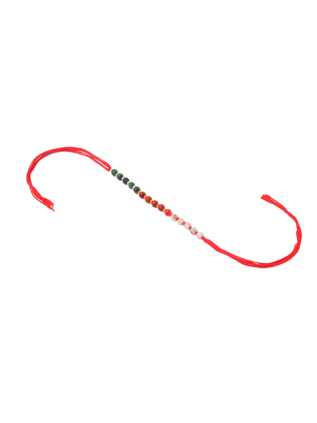 NVR Multicolor Artificial Beads Set of 2 Bhaiya Bhabhi Rakhi with Roli Chawal Chandan & Mishri