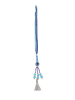 Thumbnail for NVR Set of 2 Blue Evil Eye Artificial Beads Bhaiya Bhabhi Rakhi with Roli Chawal Chandan & Mishri