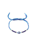 Thumbnail for NVR Set of 2 Blue Evil Eye Artificial Beads Bhaiya Bhabhi Rakhi with Roli Chawal Chandan & Mishri