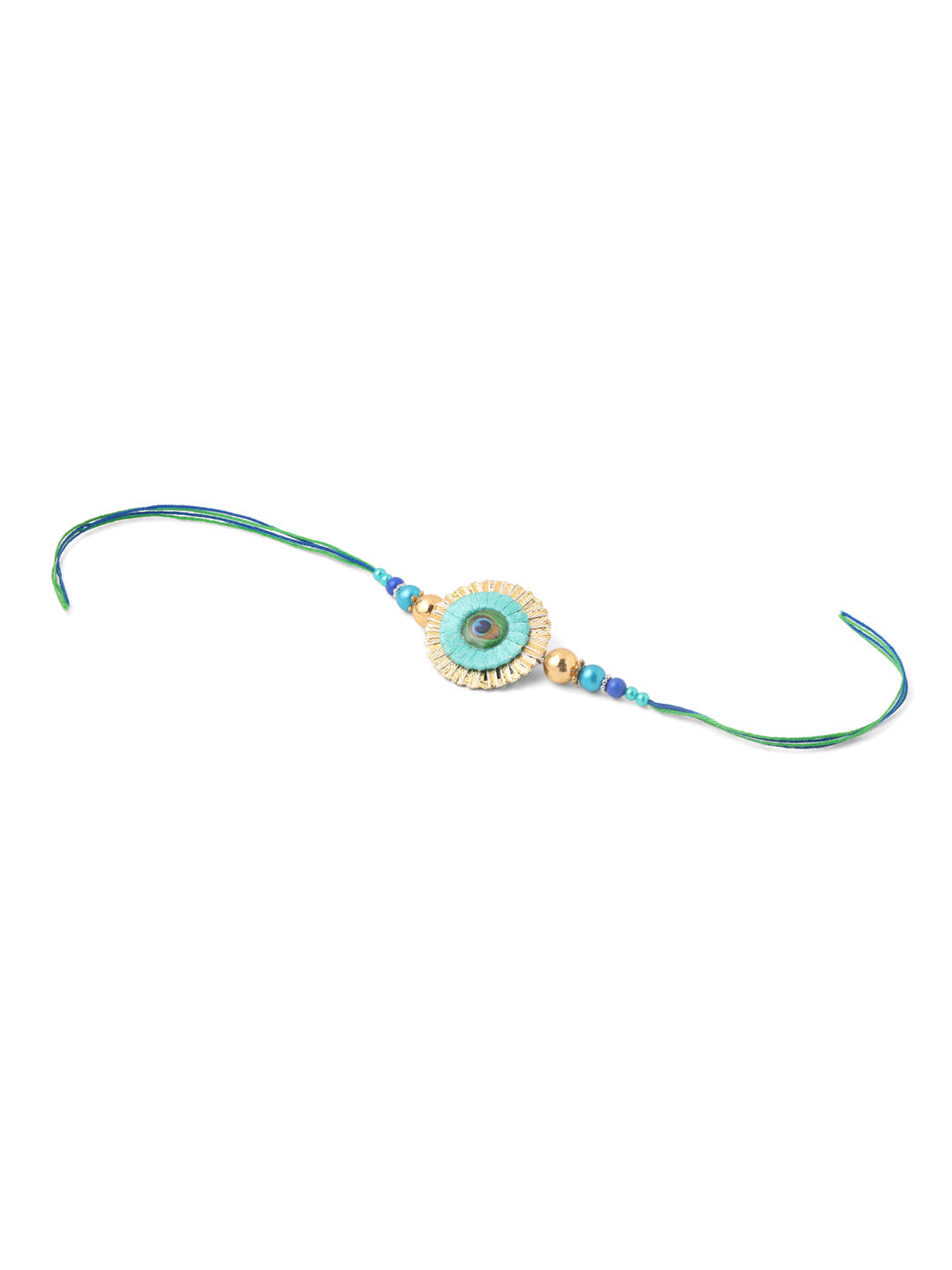 NVR Set of 2 Multicolor Artificial Beads Bhaiya Bhabhi Rakhi Combo